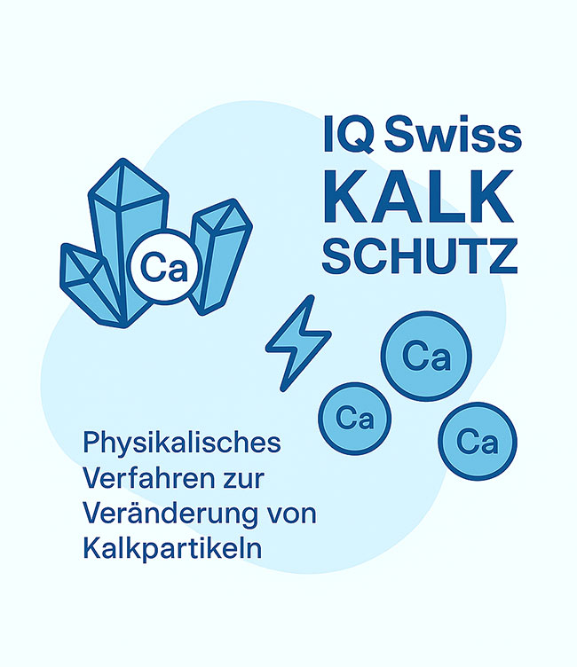 Kalkkristalle und runde Partikel – physikalischer Kalkschutz von IQ Swiss