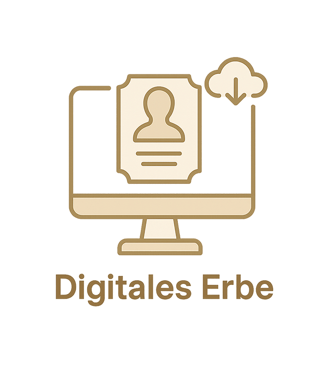 Illustration eines Computers mit persönlichen Daten und Cloud zum Thema digitales Erbe